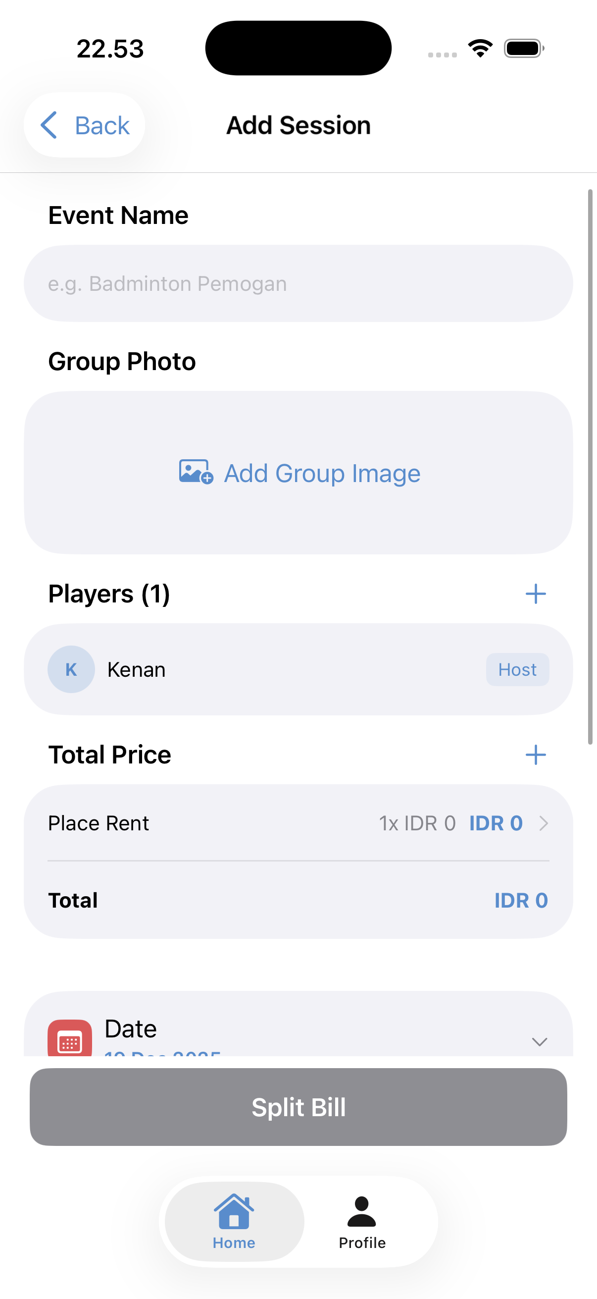 Paid App Home Screen